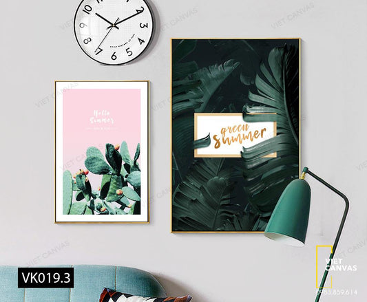 Bộ 2 Tranh Lá Cây Xanh - VK019.3