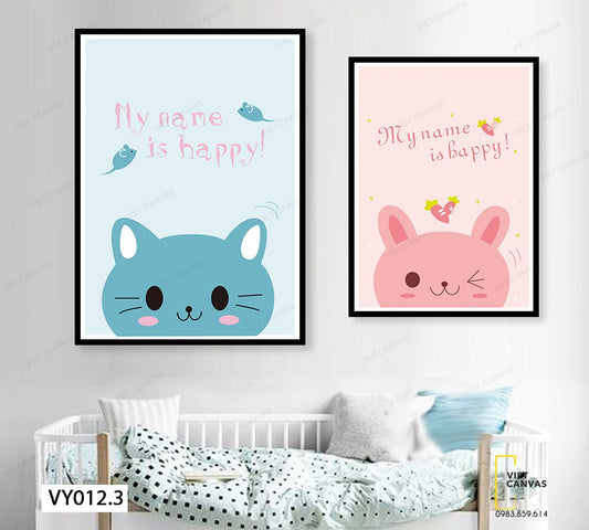 Bộ 2 Tranh Chú Mèo Dễ Thương - VY012.3