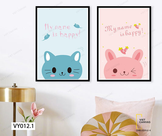 Bộ 2 Tranh Chú Mèo Đáng Yêu - VY012.1