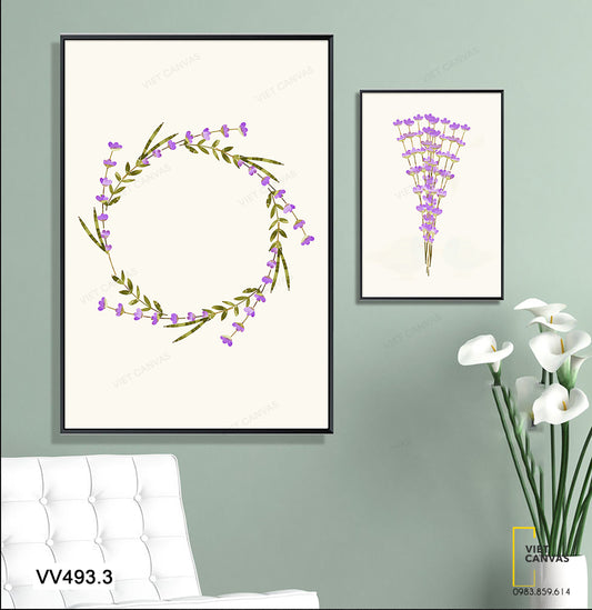 Bộ 2 Tranh Nhành Hoa Tím - VV493.3