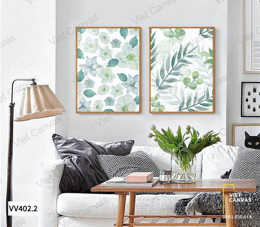 Bộ 2 Tranh Hoa Và Lá - VV402.2