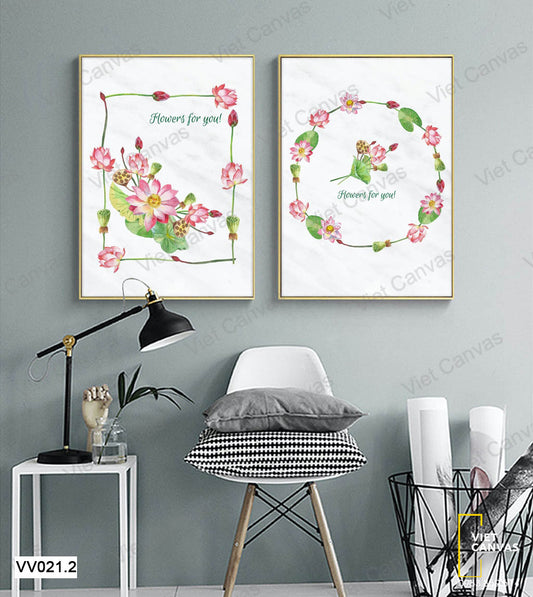 Bộ 2 Tranh Hoa Sen Độc Đáo - VV021.2