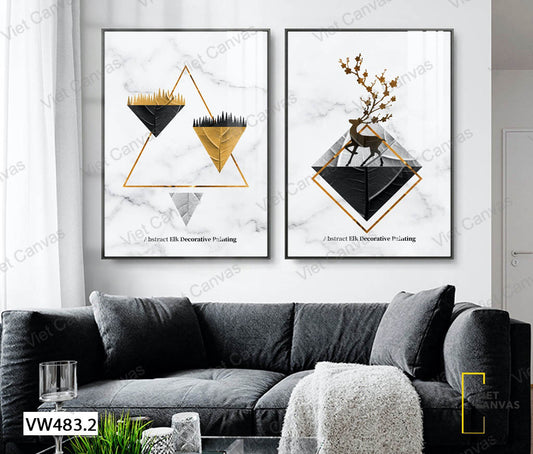 Bộ 2 Tranh Hươu Và Cây - VW483.2