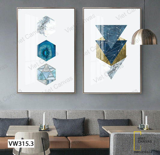 Bộ 2 Tranh Khối Hình Học Sinh Động - VW315.3