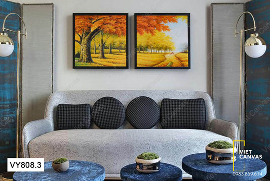 Bộ 2 Tranh Khu Rừng Mùa Thu - VY808.3