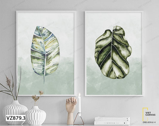 Bộ 2 Tranh Lá Cây Xanh Mướt - VZ879.3