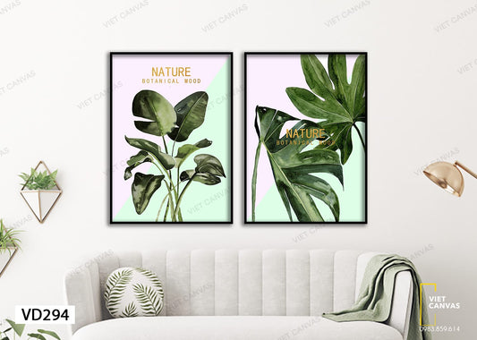 Bộ 2 Tranh Lá Cây Thiên Nhiên - VD294