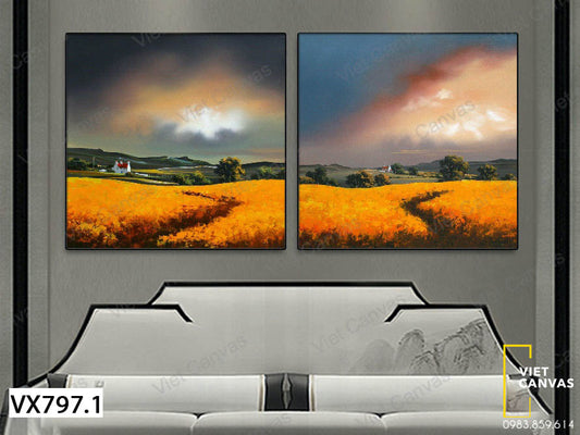 Bộ 2 Tranh Làng Quê Yên Bình - VX797.1