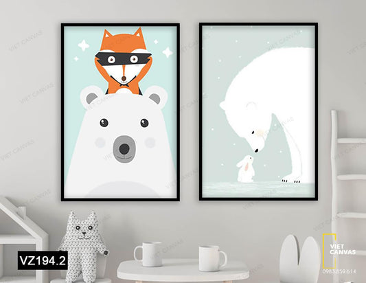 Bộ 2 Tranh Những Chú Gấu Dễ Thương - VZ194.2