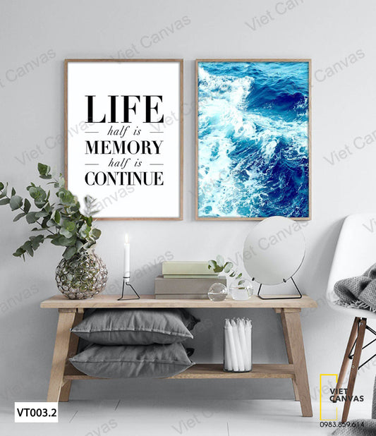 Bộ 2 Tranh Biển Và Quotes - VT003.2