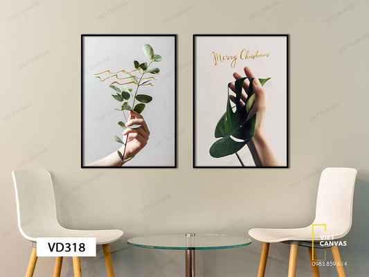 Bộ 2 Tranh Lá Cây Xanh - VD318