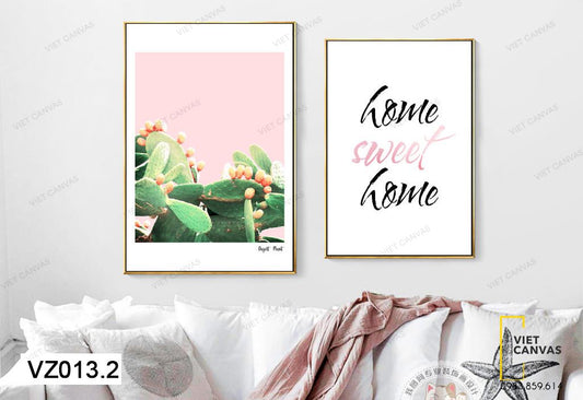 Bộ 2 Tranh Xương Rồng Và Quotes - VZ013.2