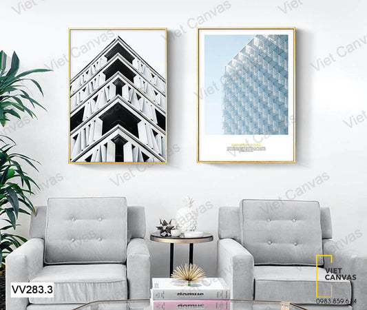 Bộ 2 Tranh Những Tòa Nhà - VV283.3