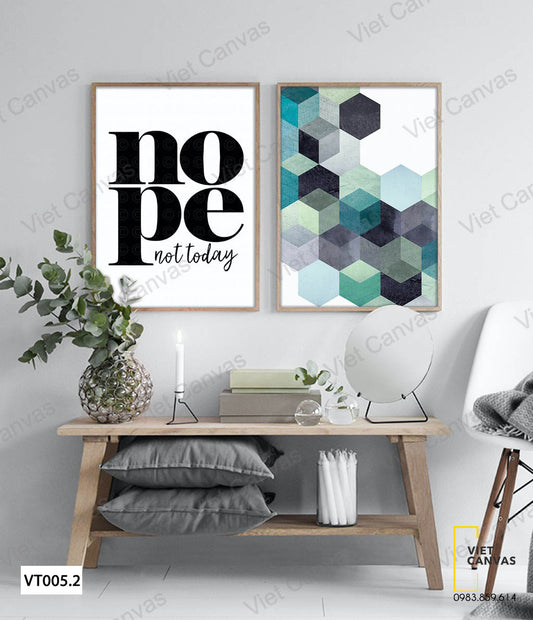 Bộ 2 Tranh Hình Lục Giác Và Quotes - VT005.2