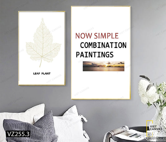Bộ 2 Tranh Lá Cây Và Quotes - VZ255.3