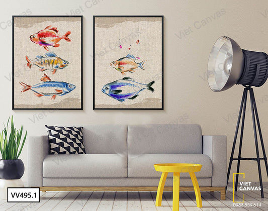 Bộ 2 Tranh Những Chú Cá Đại Dương - VV495.1