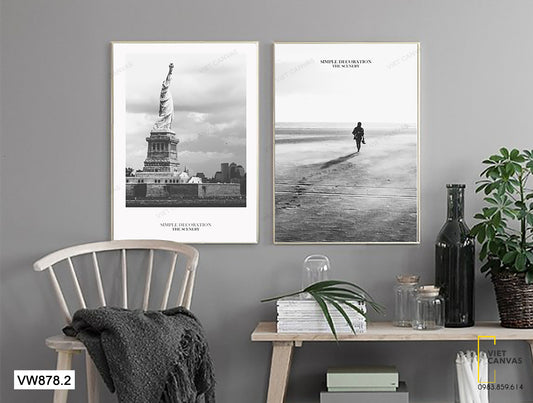 Bộ 2 Tranh Tượng Nữ Thần Tự Do - VW878.2