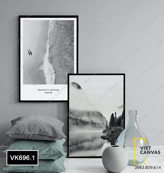 Bộ 2 Tranh Khu Rừng Và Bờ Biển - VK696.1
