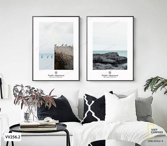 Bộ 2 Tranh Bãi Đá Và Biển - VV256.2