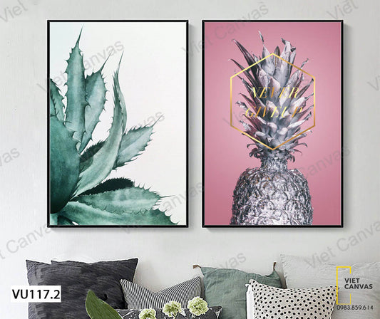 Bộ 2 Tranh Trái Thơm Và Xương Rồng - VU117.2