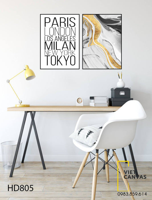 Bộ 2 Tranh Trừu Tượng Độc Đáo Và Quotes - HD805