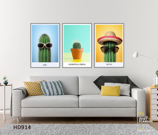 Bộ 3 Tranh Xương Rồng Ngộ Nghĩnh - HD914