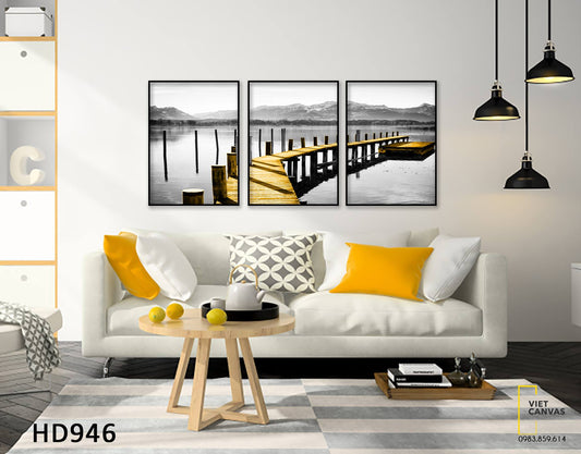 Bộ 3 Tranh Cây Cầu Vàng - HD946