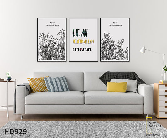 Bộ 3 Tranh Cánh Đồng Cỏ Và Quotes - HD929