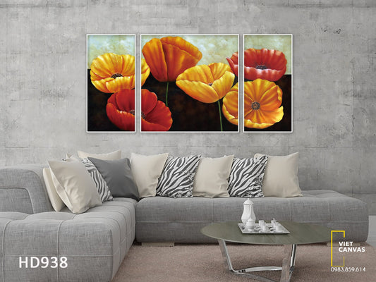 Bộ 3 Tranh Cánh Hoa Tulip - HD938