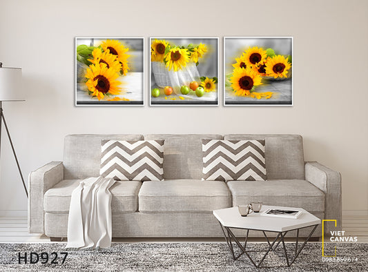 Bộ 3 Tranh Hoa Mặt Trời - HD927