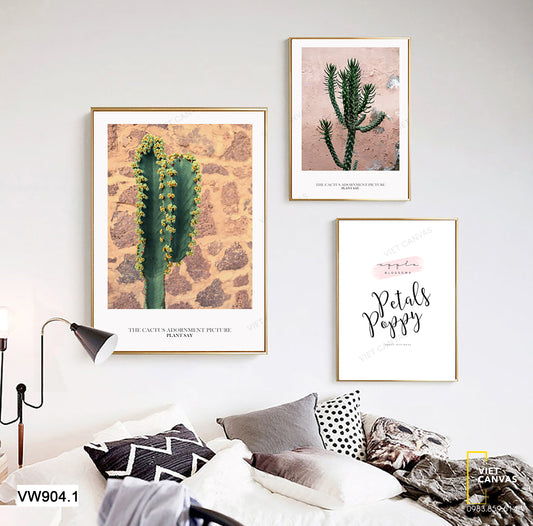 Bộ 3 Tranh Xương Rồng Trên Sa Mạc - VW904.1