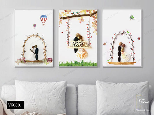 Bộ 3 Tranh Cảm Xúc Tình Yêu - VK088.1