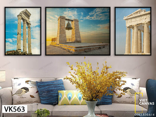 Bộ 3 Tranh Công Trình Kiến Trúc Hiện Đại - VK563