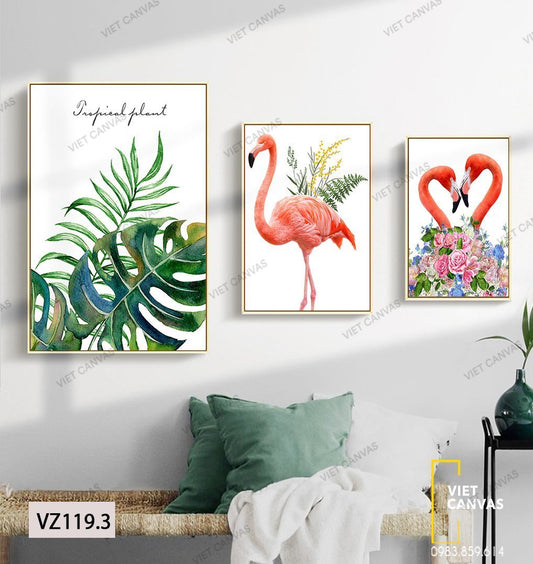 Bộ 3 Tranh Cặp Hồng Hạc - VZ119.3