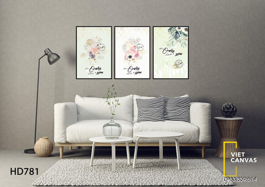 Bộ 3 Tranh Vẻ Đẹp Nhẹ Nhàng Của Hoa - HD781