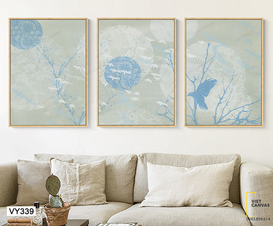 Bộ 3 Tranh Chim Và Hình Tròn - VY339