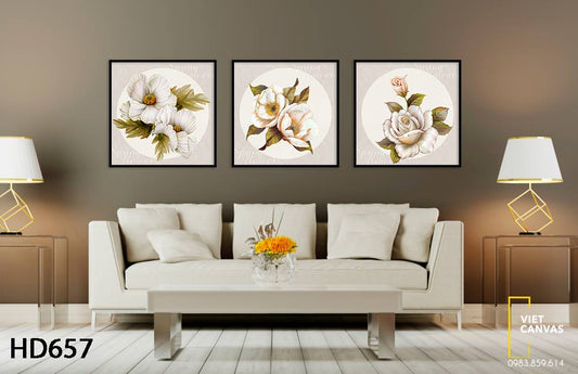 Bộ 3 Tranh Những Bông Hoa Nhỏ - HD657
