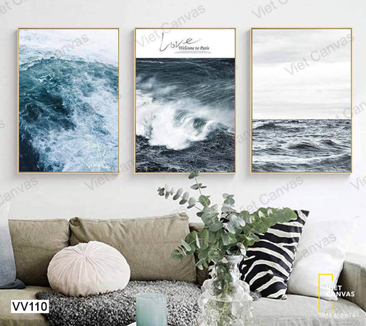 Bộ 3 Tranh Biển Trời Tươi Mát - VV110