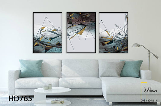 Bộ 3 Tranh Nghệ Thuật Trừu Tượng - HD765