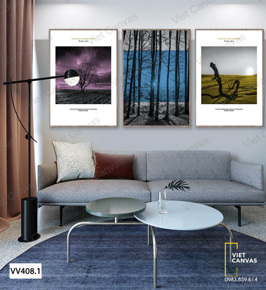 Bộ 3 Tranh Khu Rừng Và Bãi Cỏ - VV408.1