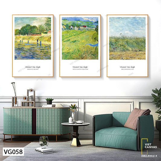 Bộ 3 Tranh Cánh Đồng Nghệ Thuật Của Van Gogh - VG058