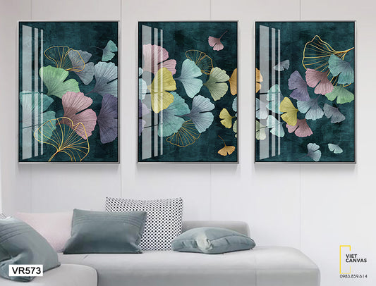 Bộ 3 Tranh Cánh Hoa Sắc Màu - VR573