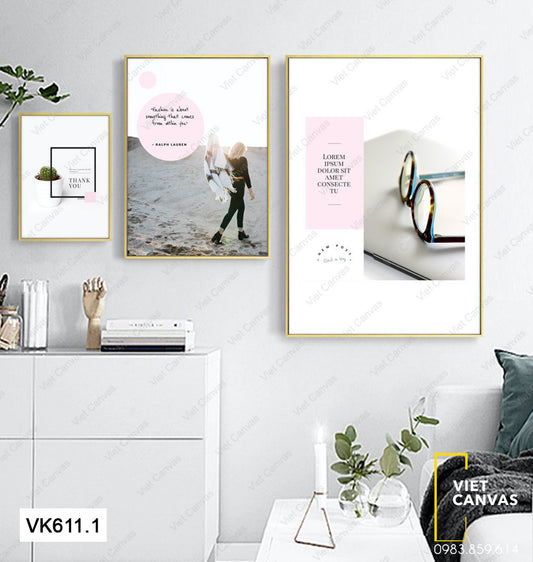 Bộ 3 Tranh Cảnh Vật Và Quotes - VK611.1