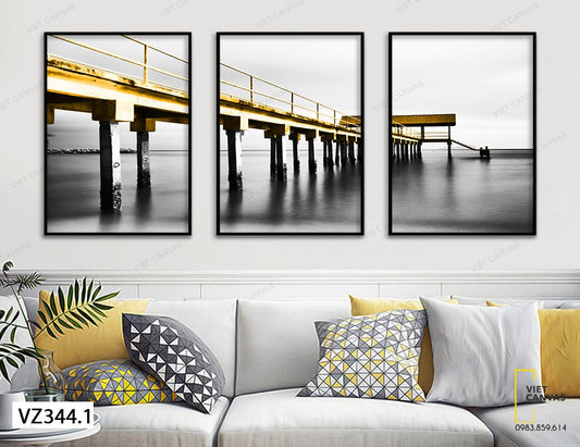 Bộ 3 Tranh Cây Cầu Cổ Điển - vZ344.1