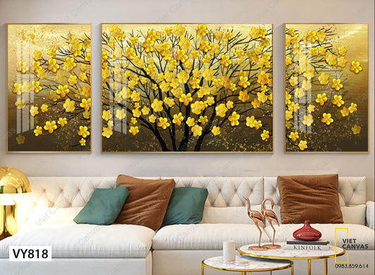 Bộ 3 Tranh Hoa Mai Đẹp - VY818