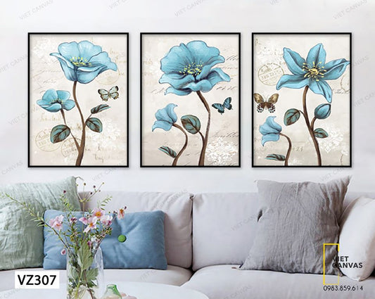 Bộ 3 Tranh Cây Hoa Khoe Sắc - VZ307