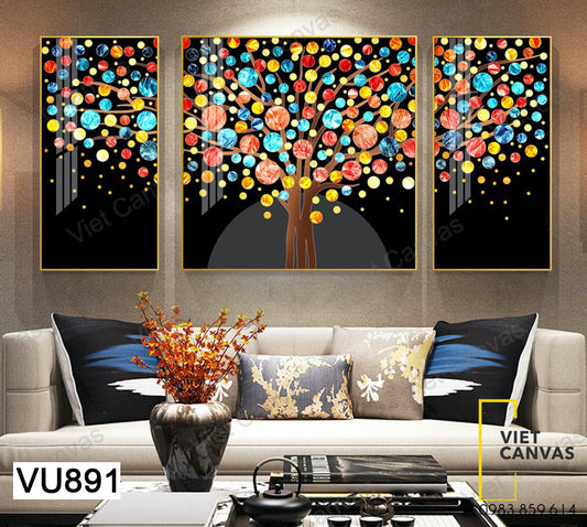 Bộ 3 Tranh Cây Hoa Nở - VU891