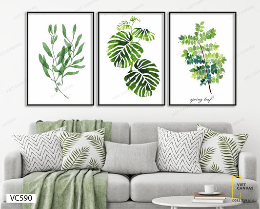 Bộ 3 Tranh Cây Lá Đơn Giản - VC590
