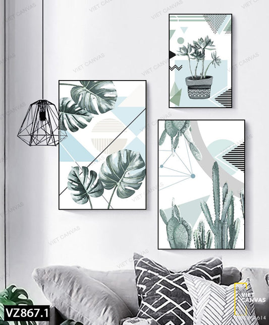 Bộ 3 Tranh Cây Lá Thiên Nhiên - VZ867.1