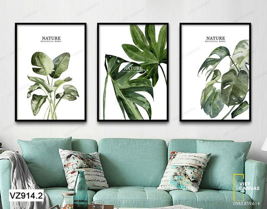 Bộ 3 Tranh Cây Lá Tươi Mát - VZ914.2